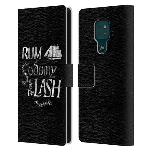 The Pogues Graphics Rum Sodony & The Lash Leather Book Wallet Case Cover For Motorola Moto G9 Play