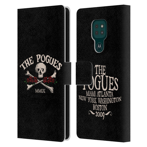 The Pogues Graphics Skull Leather Book Wallet Case Cover For Motorola Moto G9 Play
