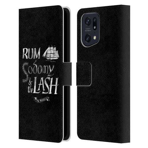 The Pogues Graphics Rum Sodony & The Lash Leather Book Wallet Case Cover For OPPO Find X5