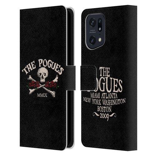The Pogues Graphics Skull Leather Book Wallet Case Cover For OPPO Find X5