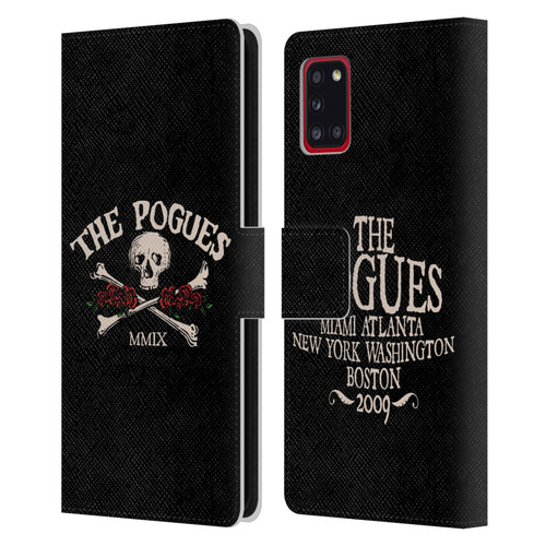 The Pogues Graphics Skull Leather Book Wallet Case Cover For Samsung Galaxy A31 (2020)