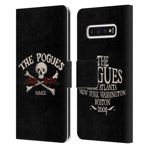The Pogues Graphics Skull Leather Book Wallet Case Cover For Samsung Galaxy S10