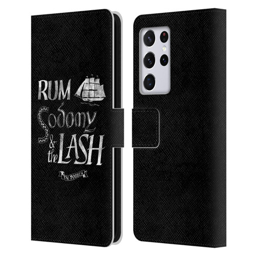 The Pogues Graphics Rum Sodony & The Lash Leather Book Wallet Case Cover For Samsung Galaxy S21 Ultra 5G