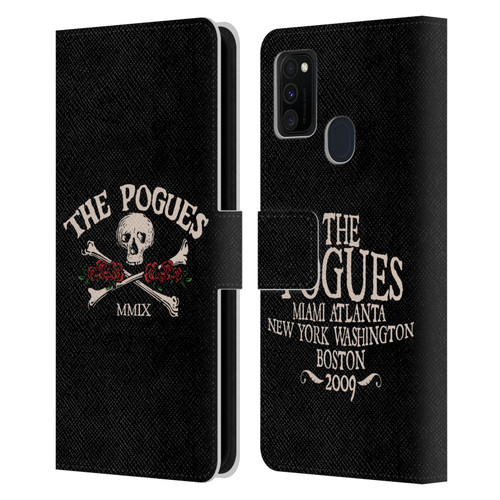 The Pogues Graphics Skull Leather Book Wallet Case Cover For Samsung Galaxy M30s (2019)/M21 (2020)