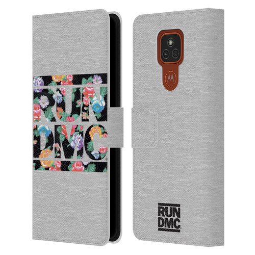 Run-D.M.C. Key Art Floral Leather Book Wallet Case Cover For Motorola Moto E7 Plus