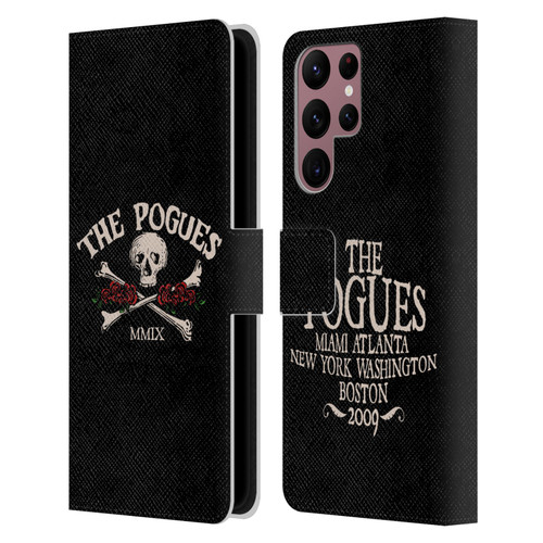 The Pogues Graphics Skull Leather Book Wallet Case Cover For Samsung Galaxy S22 Ultra 5G