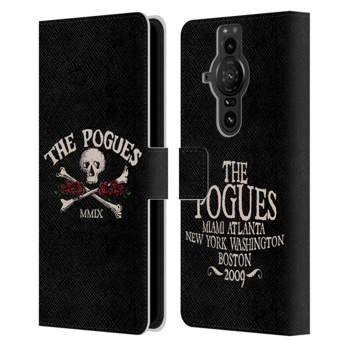 The Pogues Graphics Skull Leather Book Wallet Case Cover For Sony Xperia Pro-I