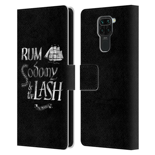 The Pogues Graphics Rum Sodony & The Lash Leather Book Wallet Case Cover For Xiaomi Redmi Note 9 / Redmi 10X 4G