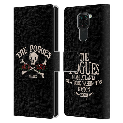 The Pogues Graphics Skull Leather Book Wallet Case Cover For Xiaomi Redmi Note 9 / Redmi 10X 4G
