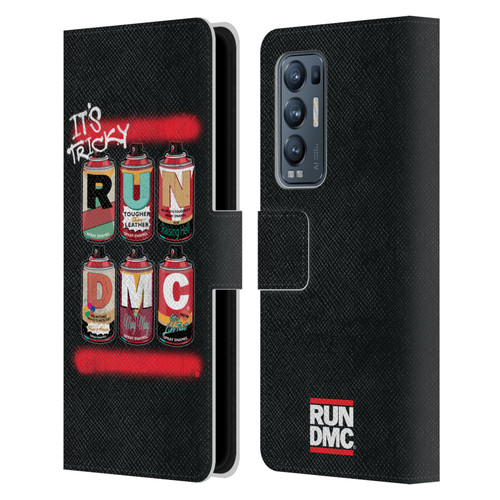 Run-D.M.C. Key Art Spray Cans Leather Book Wallet Case Cover For OPPO Find X3 Neo / Reno5 Pro+ 5G