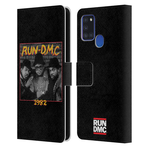 Run-D.M.C. Key Art Photo 1982 Leather Book Wallet Case Cover For Samsung Galaxy A21s (2020)