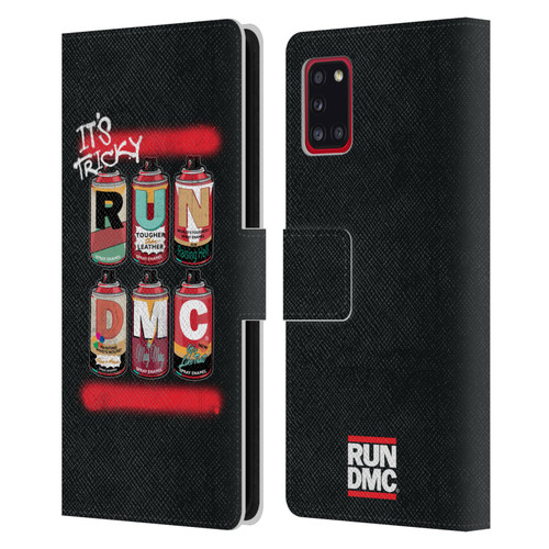 Run-D.M.C. Key Art Spray Cans Leather Book Wallet Case Cover For Samsung Galaxy A31 (2020)