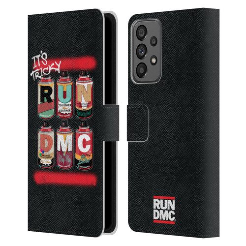 Run-D.M.C. Key Art Spray Cans Leather Book Wallet Case Cover For Samsung Galaxy A73 5G (2022)