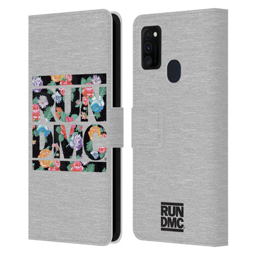 Run-D.M.C. Key Art Floral Leather Book Wallet Case Cover For Samsung Galaxy M30s (2019)/M21 (2020)