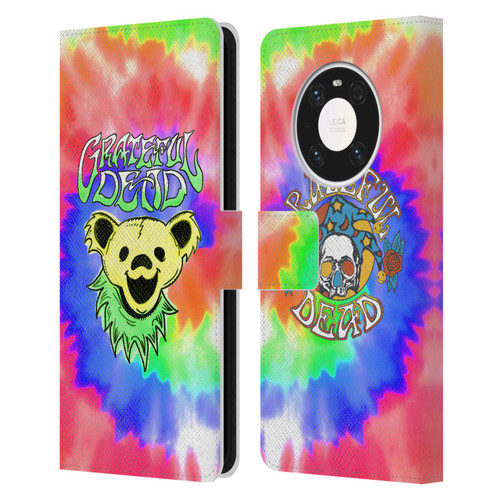 Grateful Dead Trends Bear Tie Dye Leather Book Wallet Case Cover For Huawei Mate 40 Pro 5G