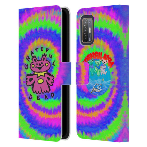 Grateful Dead Trends Dancing Bear Colorful Leather Book Wallet Case Cover For HTC Desire 21 Pro 5G