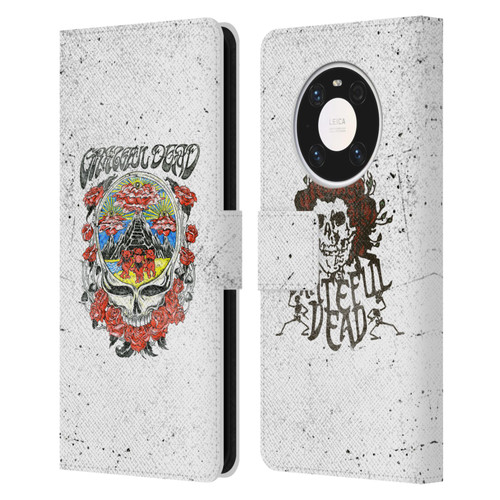 Grateful Dead Trends Rose Leather Book Wallet Case Cover For Huawei Mate 40 Pro 5G