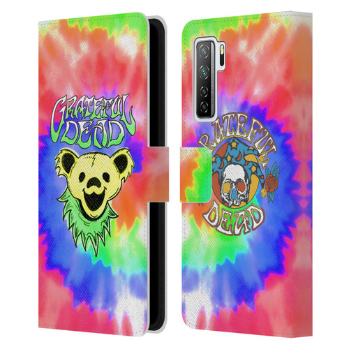 Grateful Dead Trends Bear Tie Dye Leather Book Wallet Case Cover For Huawei Nova 7 SE/P40 Lite 5G