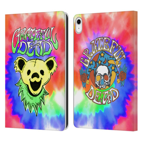 Grateful Dead Trends Bear Tie Dye Leather Book Wallet Case Cover For Apple iPad 10.9 (2022)