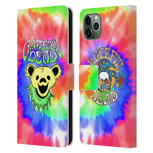 Grateful Dead Trends Bear Tie Dye Leather Book Wallet Case Cover For Apple iPhone 11 Pro Max