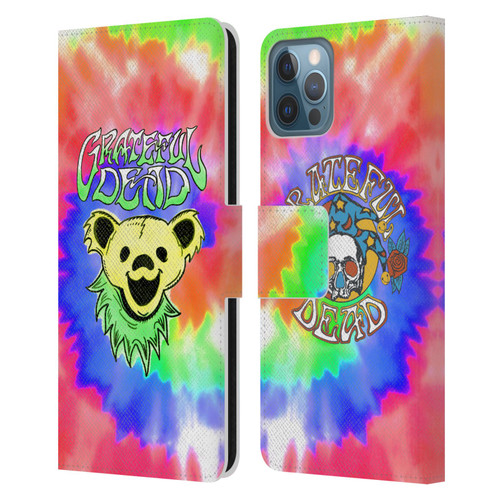 Grateful Dead Trends Bear Tie Dye Leather Book Wallet Case Cover For Apple iPhone 12 / iPhone 12 Pro