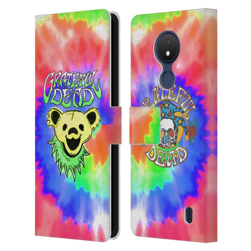 Grateful Dead Trends Bear Tie Dye Leather Book Wallet Case Cover For Nokia C21