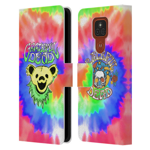 Grateful Dead Trends Bear Tie Dye Leather Book Wallet Case Cover For Motorola Moto E7 Plus