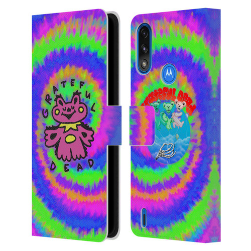 Grateful Dead Trends Dancing Bear Colorful Leather Book Wallet Case Cover For Motorola Moto E7 Power / Moto E7i Power