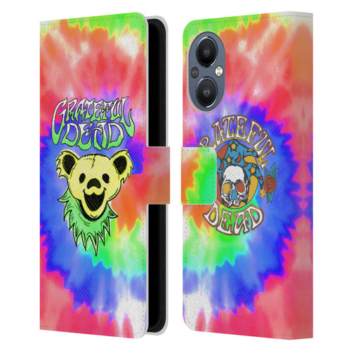 Grateful Dead Trends Bear Tie Dye Leather Book Wallet Case Cover For OnePlus Nord N20 5G
