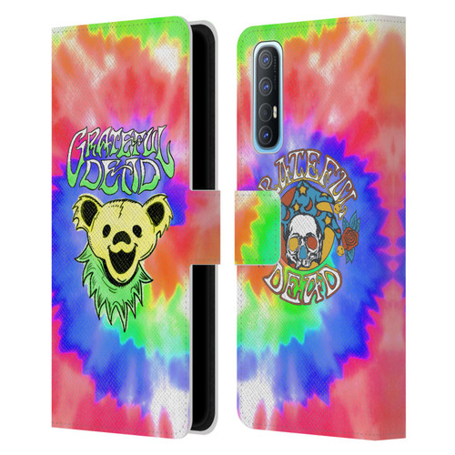 Grateful Dead Trends Bear Tie Dye Leather Book Wallet Case Cover For OPPO Find X2 Neo 5G