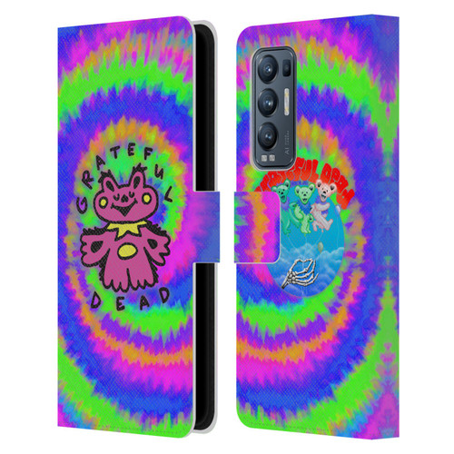 Grateful Dead Trends Dancing Bear Colorful Leather Book Wallet Case Cover For OPPO Find X3 Neo / Reno5 Pro+ 5G