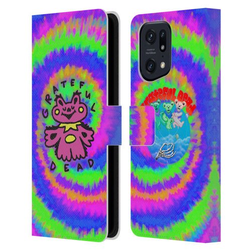 Grateful Dead Trends Dancing Bear Colorful Leather Book Wallet Case Cover For OPPO Find X5 Pro