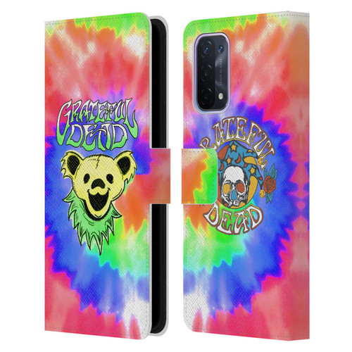 Grateful Dead Trends Bear Tie Dye Leather Book Wallet Case Cover For OPPO A54 5G