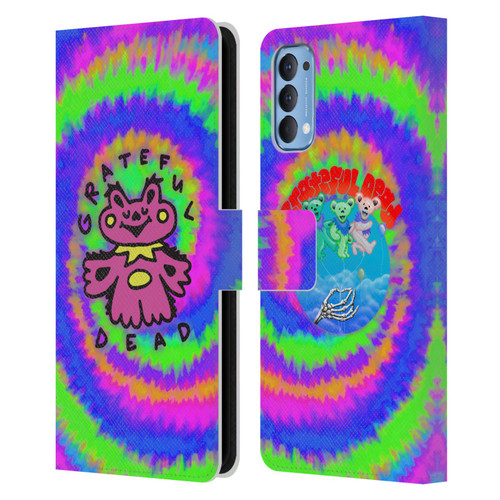 Grateful Dead Trends Dancing Bear Colorful Leather Book Wallet Case Cover For OPPO Reno 4 5G