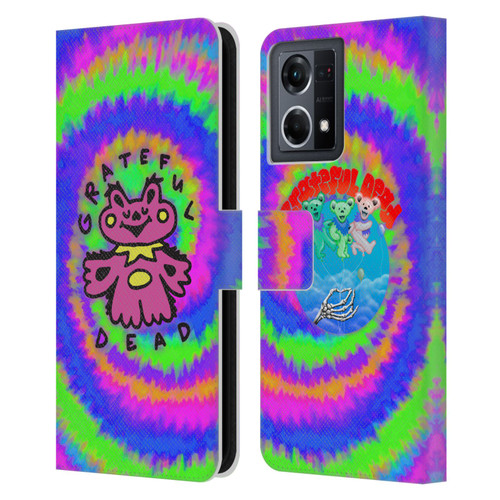 Grateful Dead Trends Dancing Bear Colorful Leather Book Wallet Case Cover For OPPO Reno8 4G