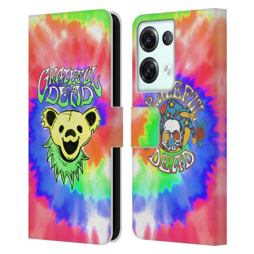 Grateful Dead Trends Bear Tie Dye Leather Book Wallet Case Cover For OPPO Reno8 Pro