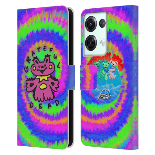 Grateful Dead Trends Dancing Bear Colorful Leather Book Wallet Case Cover For OPPO Reno8 Pro