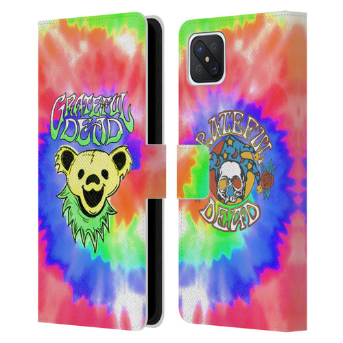 Grateful Dead Trends Bear Tie Dye Leather Book Wallet Case Cover For OPPO Reno4 Z 5G