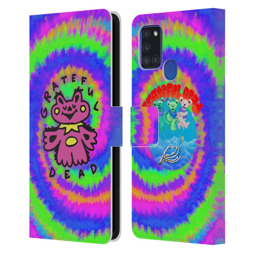Grateful Dead Trends Dancing Bear Colorful Leather Book Wallet Case Cover For Samsung Galaxy A21s (2020)
