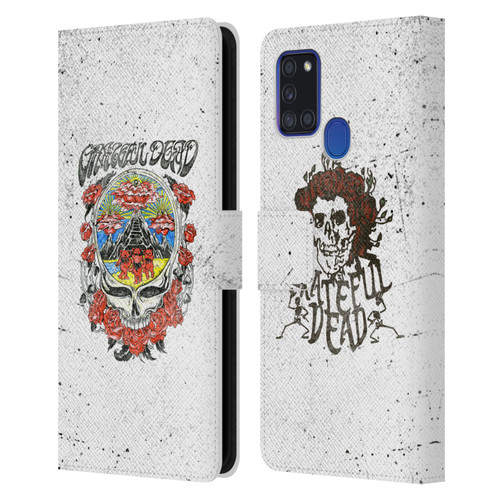 Grateful Dead Trends Rose Leather Book Wallet Case Cover For Samsung Galaxy A21s (2020)