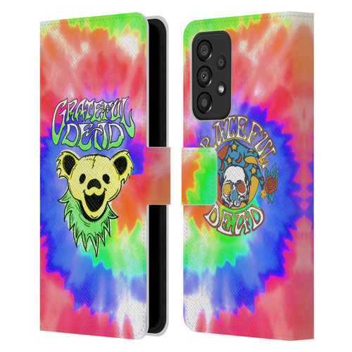 Grateful Dead Trends Bear Tie Dye Leather Book Wallet Case Cover For Samsung Galaxy A33 5G (2022)