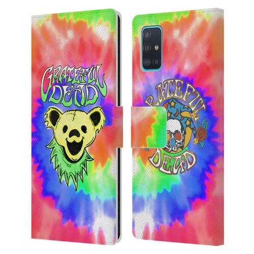 Grateful Dead Trends Bear Tie Dye Leather Book Wallet Case Cover For Samsung Galaxy A51 (2019)