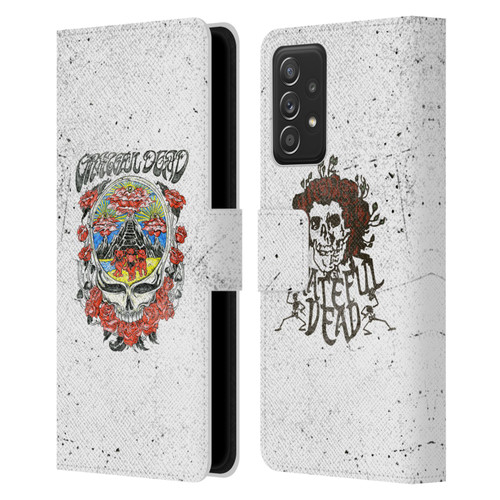 Grateful Dead Trends Rose Leather Book Wallet Case Cover For Samsung Galaxy A52 / A52s / 5G (2021)