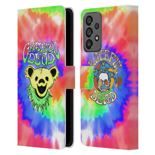 Grateful Dead Trends Bear Tie Dye Leather Book Wallet Case Cover For Samsung Galaxy A73 5G (2022)