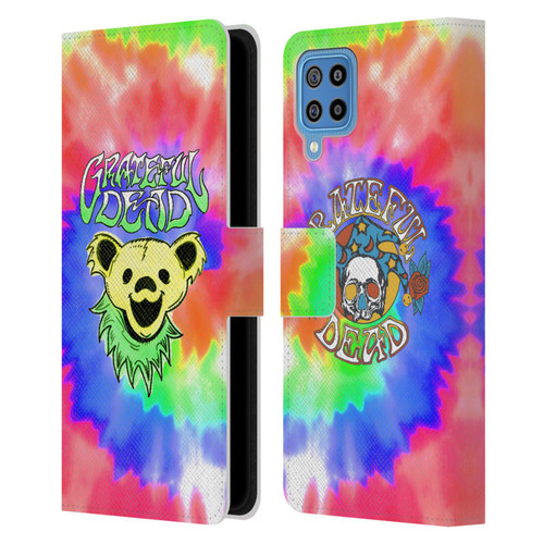 Grateful Dead Trends Bear Tie Dye Leather Book Wallet Case Cover For Samsung Galaxy F22 (2021)