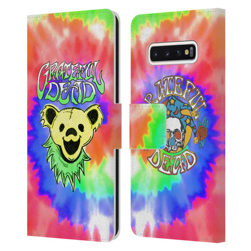 Grateful Dead Trends Bear Tie Dye Leather Book Wallet Case Cover For Samsung Galaxy S10