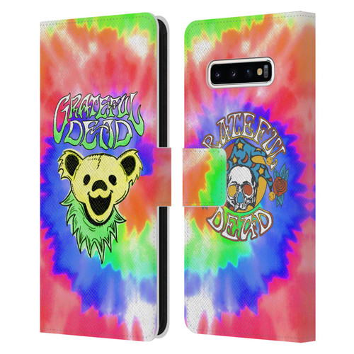 Grateful Dead Trends Bear Tie Dye Leather Book Wallet Case Cover For Samsung Galaxy S10+ / S10 Plus