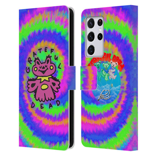 Grateful Dead Trends Dancing Bear Colorful Leather Book Wallet Case Cover For Samsung Galaxy S21 Ultra 5G
