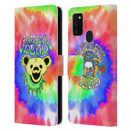 Grateful Dead Trends Bear Tie Dye Leather Book Wallet Case Cover For Samsung Galaxy M30s (2019)/M21 (2020)