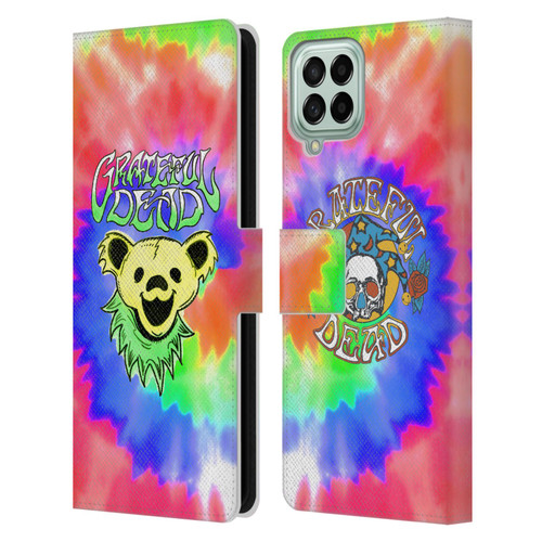 Grateful Dead Trends Bear Tie Dye Leather Book Wallet Case Cover For Samsung Galaxy M33 (2022)